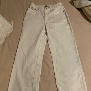 Abercrombie & Fitch White Flare Wide Leg Jeans